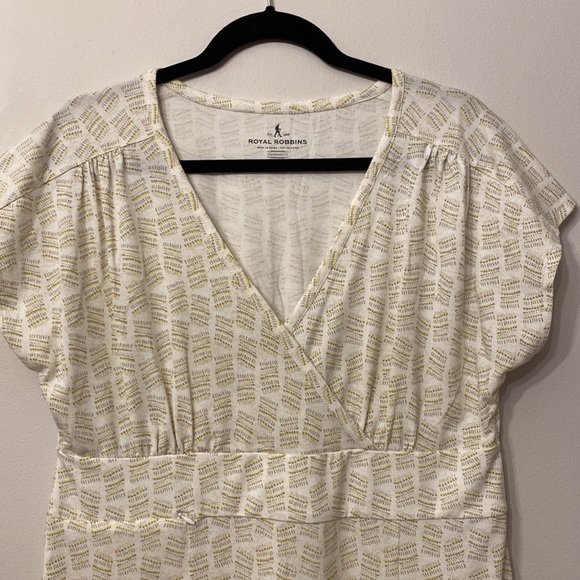 Summer dress, size large, Royal Robbins, ivory-coloured with pattern - Picture 3 of 4